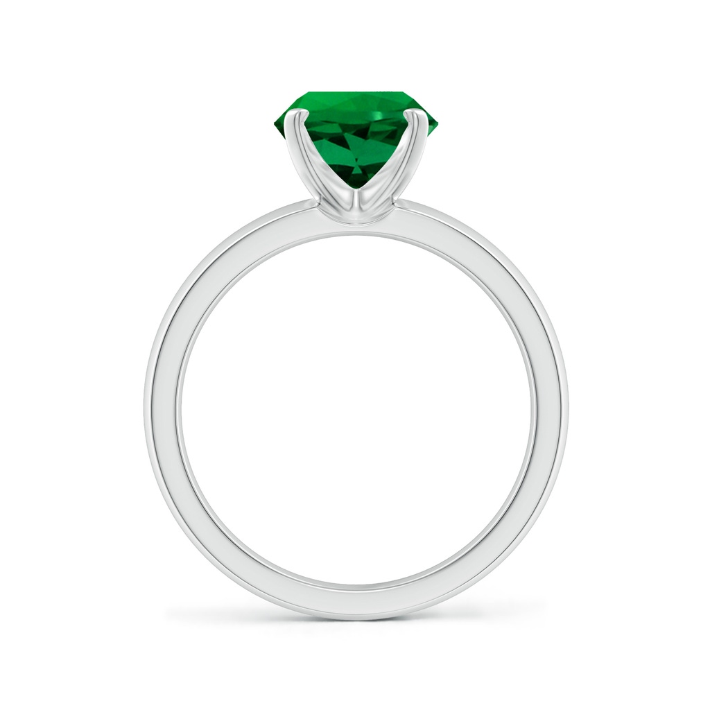 8mm Labgrown Lab-Grown Prong-Set Round Emerald Solitaire Engagement Ring in White Gold Side 199