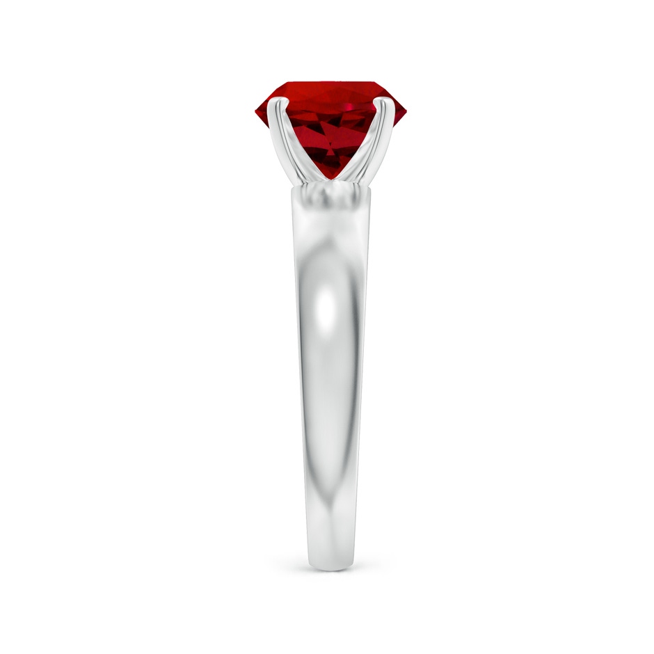 8mm Labgrown Lab-Grown Prong-Set Round Ruby Solitaire Engagement Ring in 18K White Gold side 299