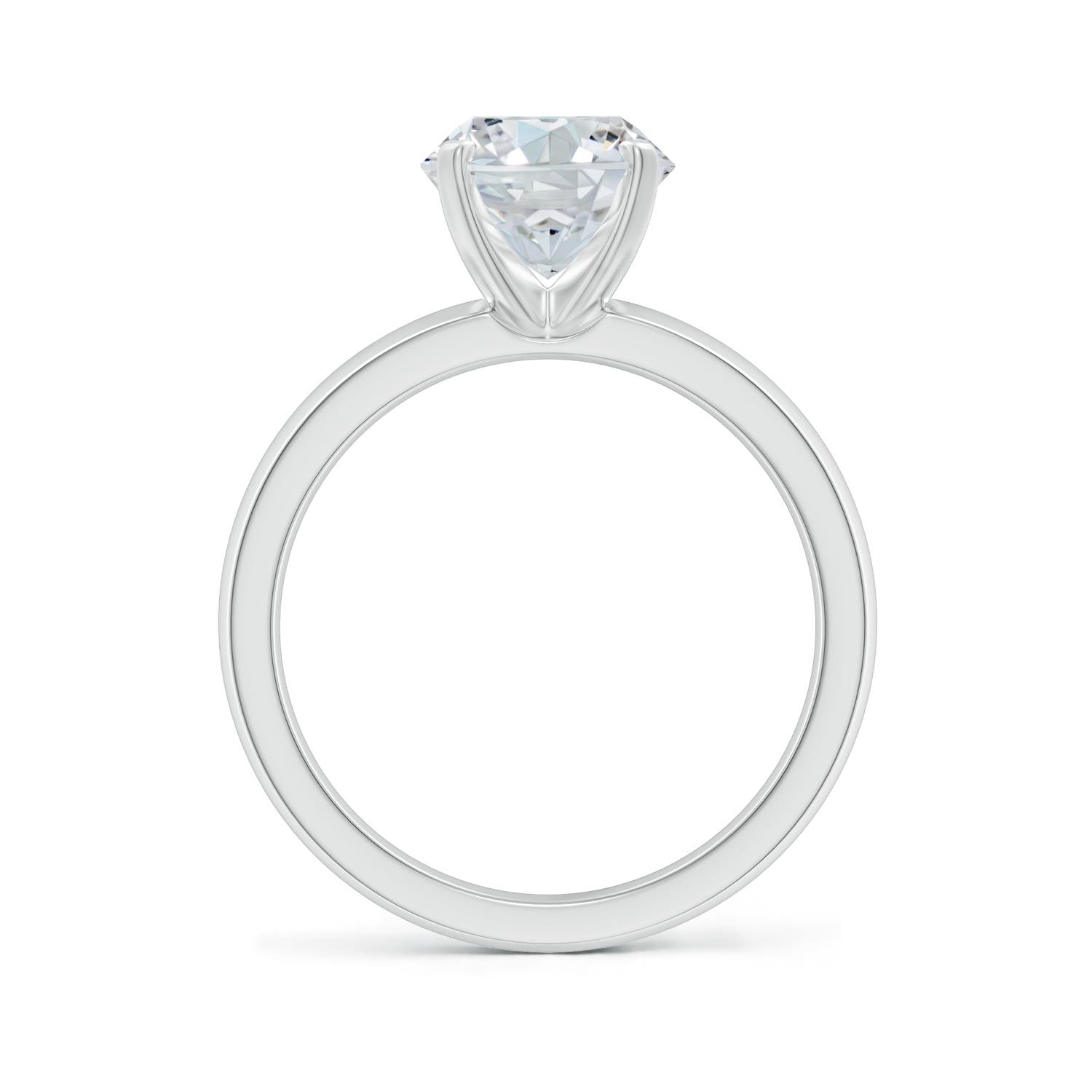 10x8mm FGVS Lab-Grown Prong-Set Oval Diamond Solitaire Engagement Ring in 18K White Gold