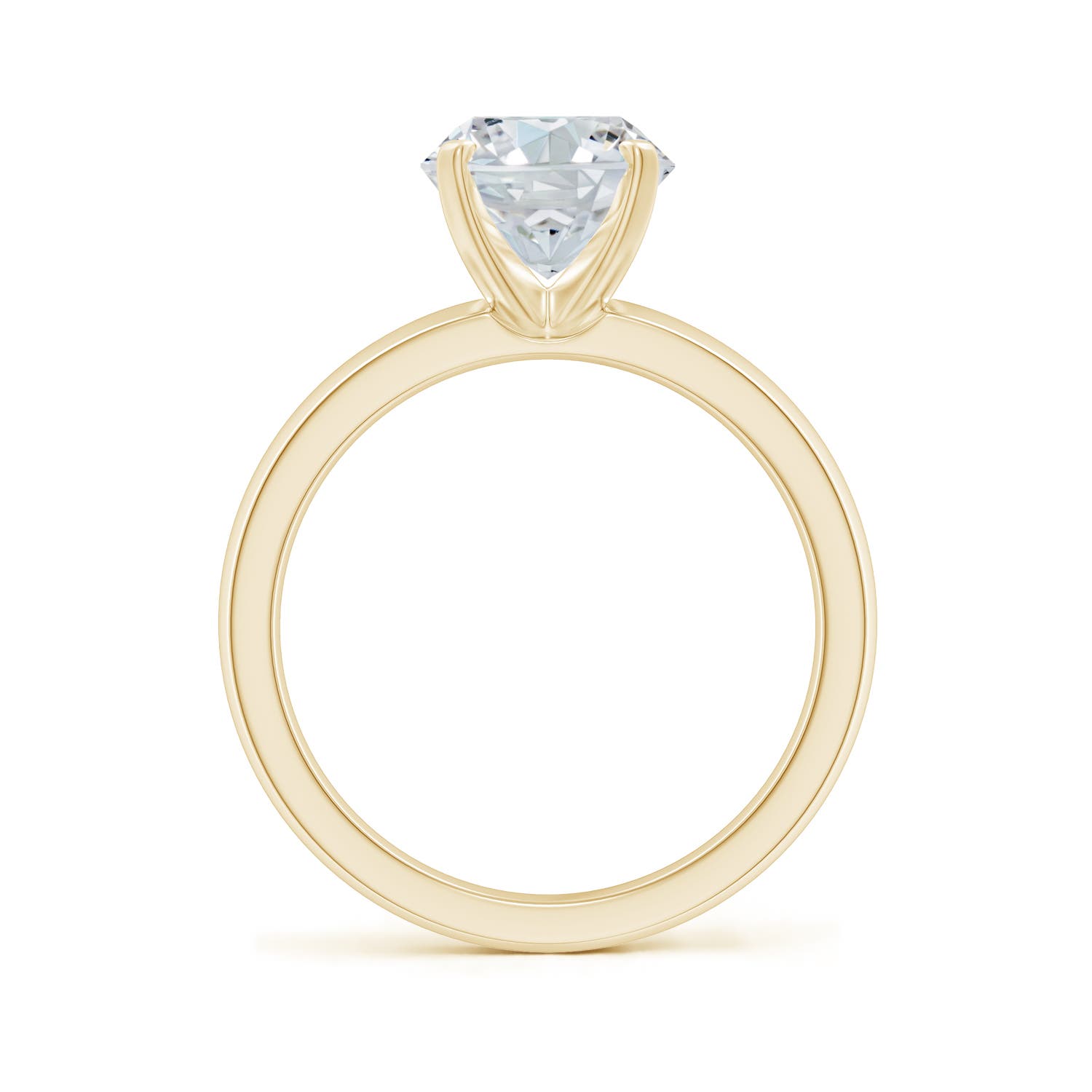 10x8mm FGVS Lab-Grown Prong-Set Oval Diamond Solitaire Engagement Ring in Yellow Gold