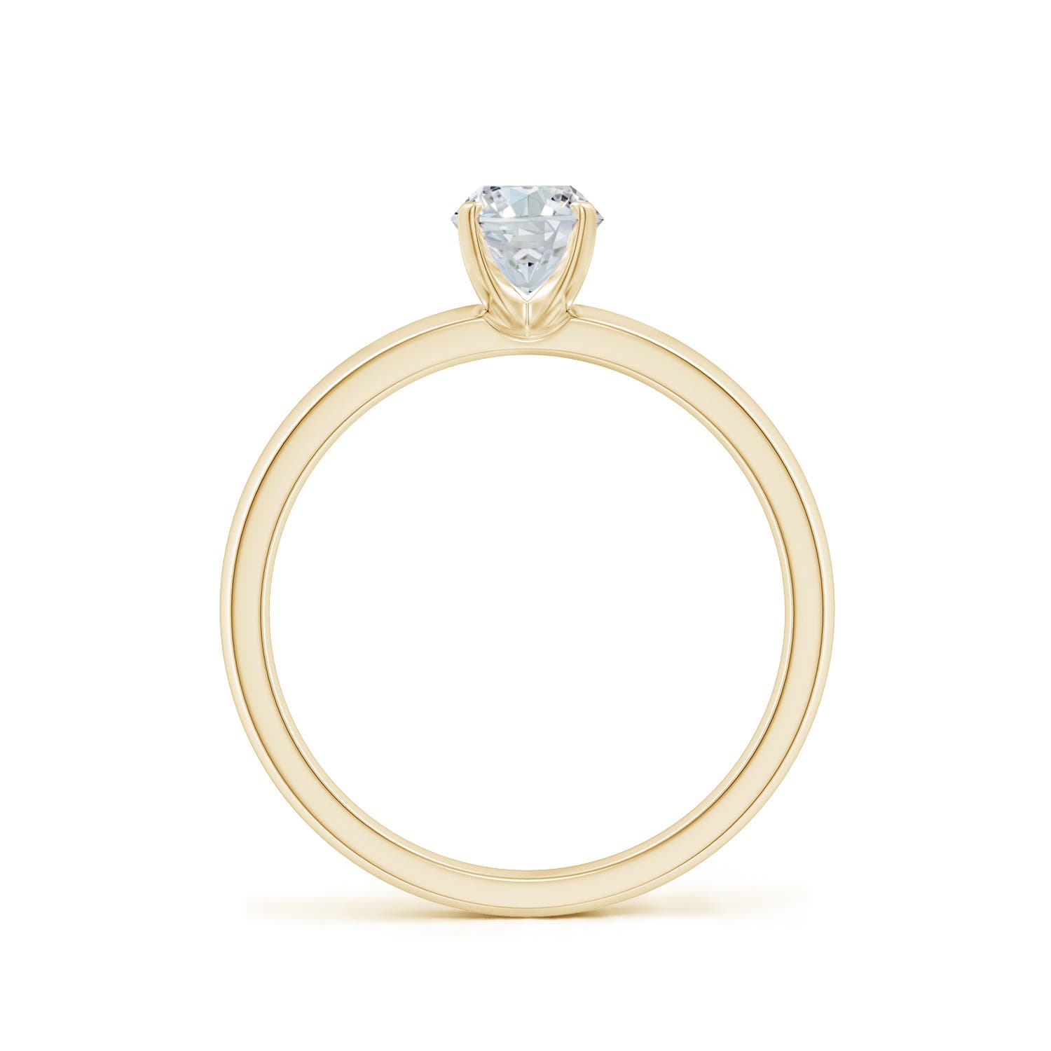 7x5mm FGVS Lab-Grown Prong-Set Oval Diamond Solitaire Engagement Ring in 18K Yellow Gold