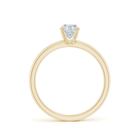7x5mm FGVS Lab-Grown Prong-Set Oval Diamond Solitaire Engagement Ring in 18K Yellow Gold