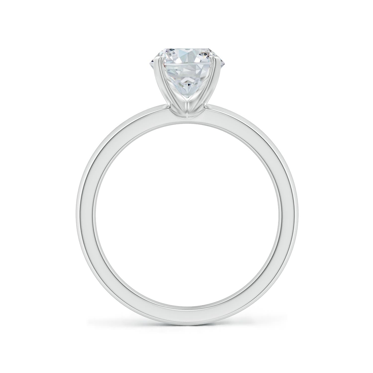 9x7mm FGVS Lab-Grown Prong-Set Oval Diamond Solitaire Engagement Ring in White Gold