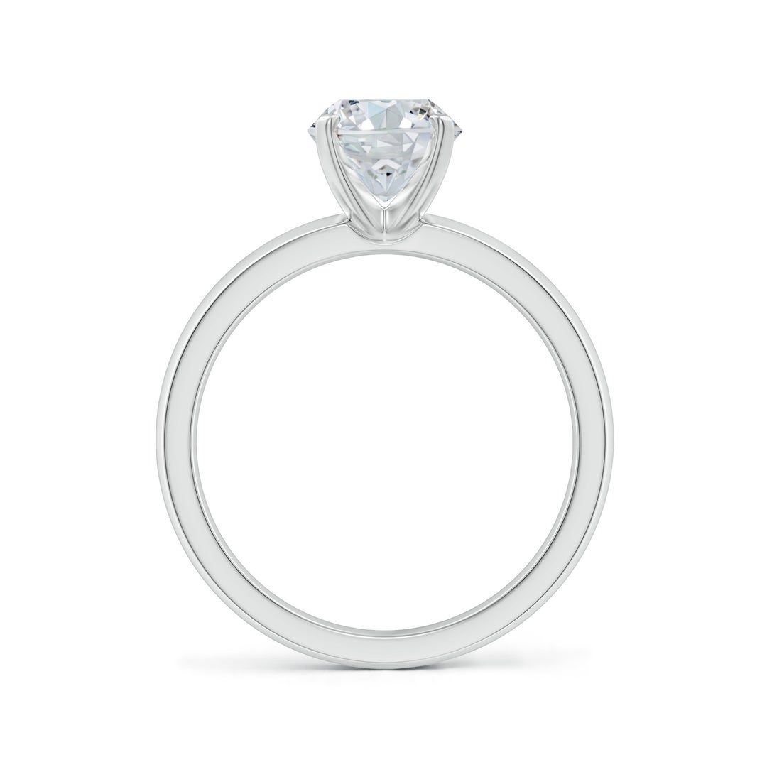9x7mm FGVS Lab-Grown Prong-Set Oval Diamond Solitaire Engagement Ring in White Gold - side 3