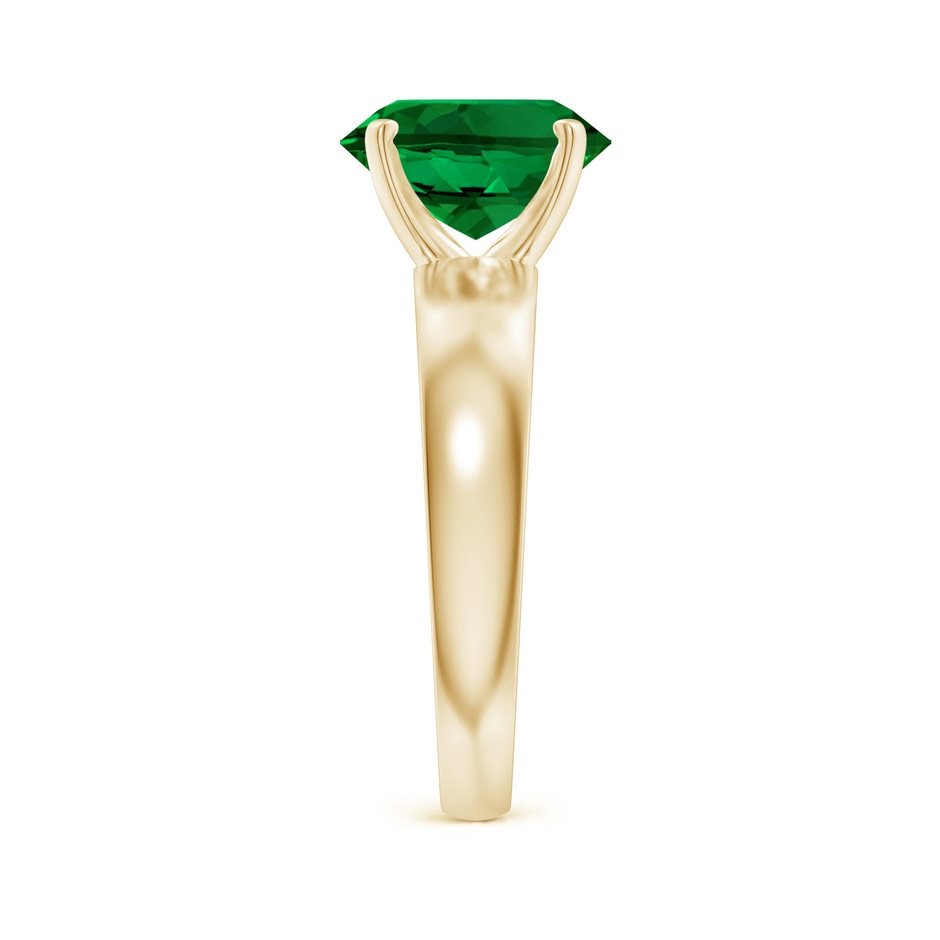 10x8mm Labgrown Lab-Grown Prong-Set Oval Emerald Solitaire Engagement Ring in 18K Yellow Gold side 299