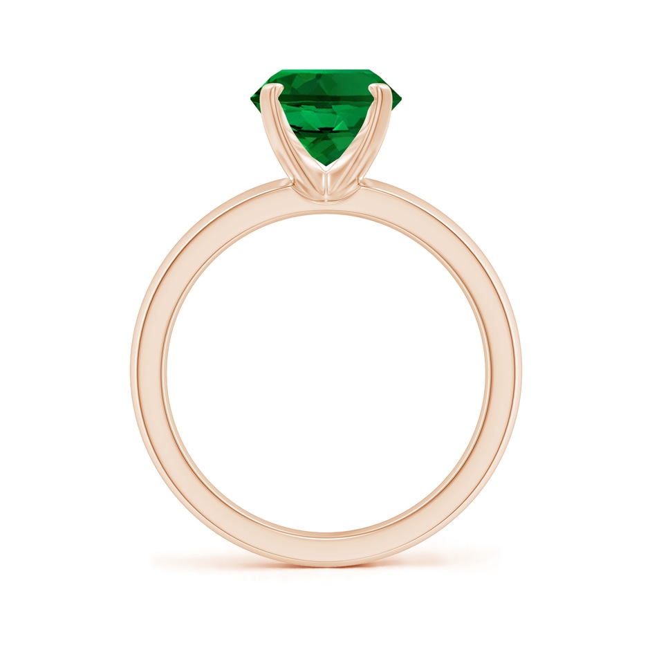 10x8mm Labgrown Lab-Grown Prong-Set Oval Emerald Solitaire Engagement Ring in Rose Gold side 199