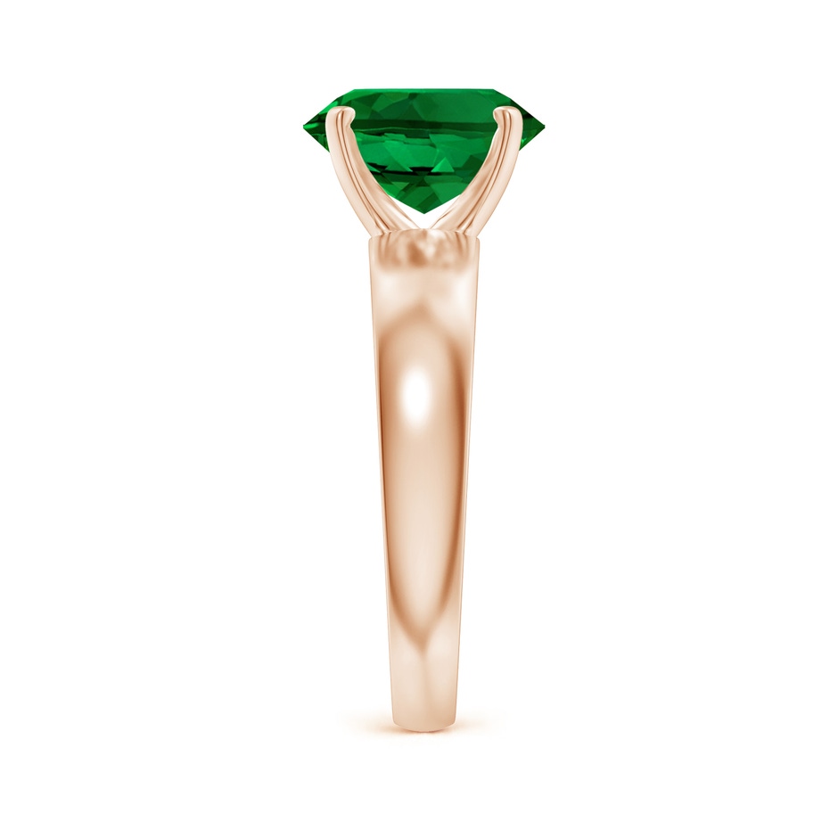 10x8mm Labgrown Lab-Grown Prong-Set Oval Emerald Solitaire Engagement Ring in Rose Gold side 299