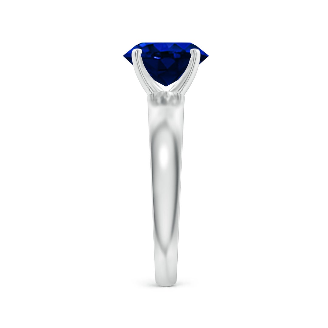 9x7mm Labgrown Lab-Grown Prong-Set Oval Blue Sapphire Solitaire Engagement Ring in P950 Platinum - side 4