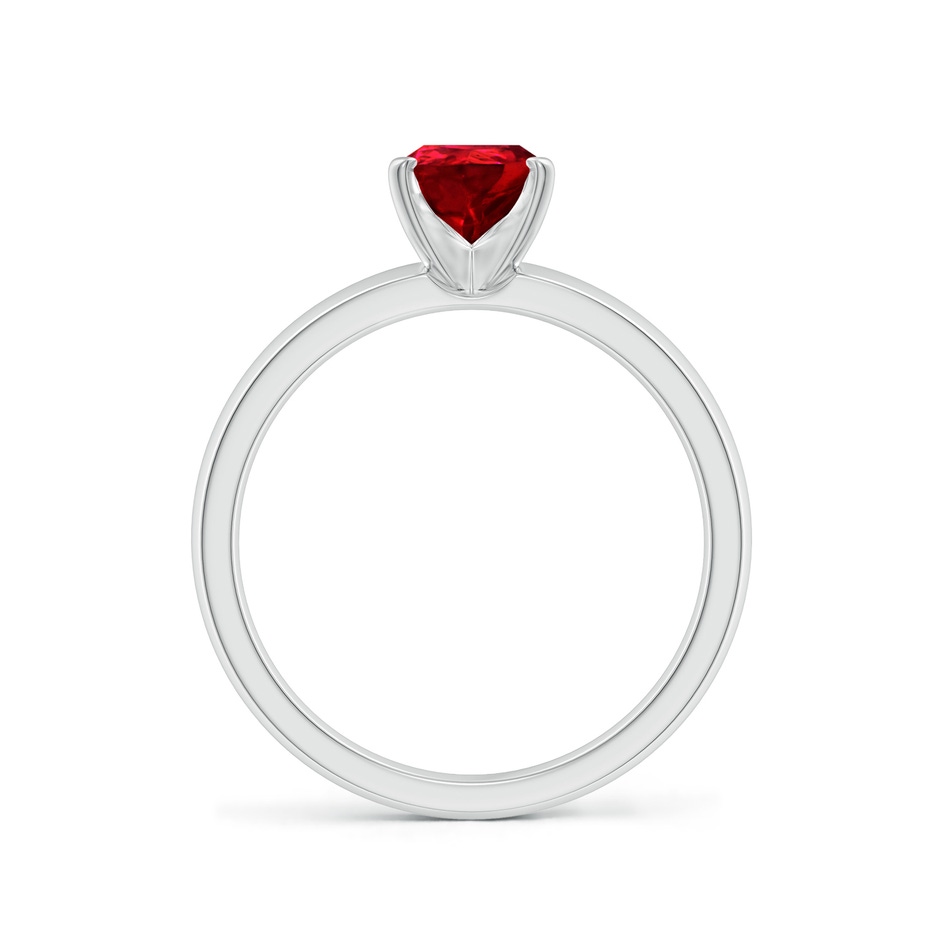 8x6mm Labgrown Lab-Grown Prong-Set Pear Ruby Solitaire Engagement Ring in 18K White Gold side 199