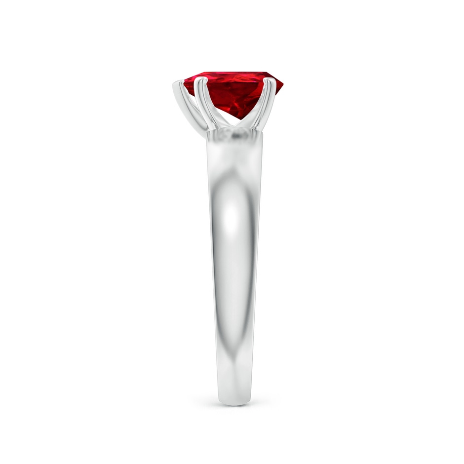 8x6mm Labgrown Lab-Grown Prong-Set Pear Ruby Solitaire Engagement Ring in 18K White Gold side 299