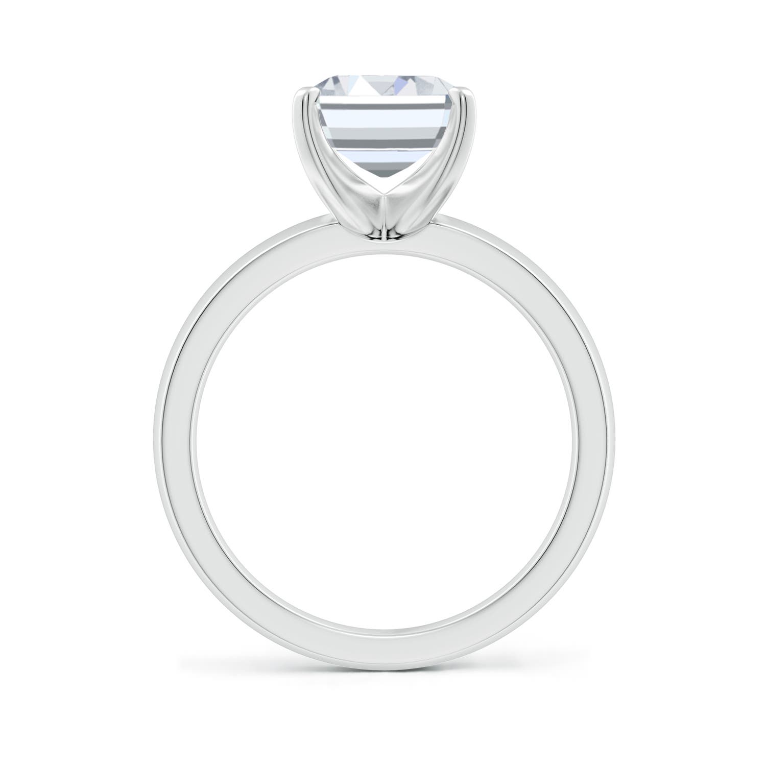 10x7mm FGVS Lab-Grown Prong-Set Emerald-Cut Diamond Solitaire Engagement Ring in 18K White Gold