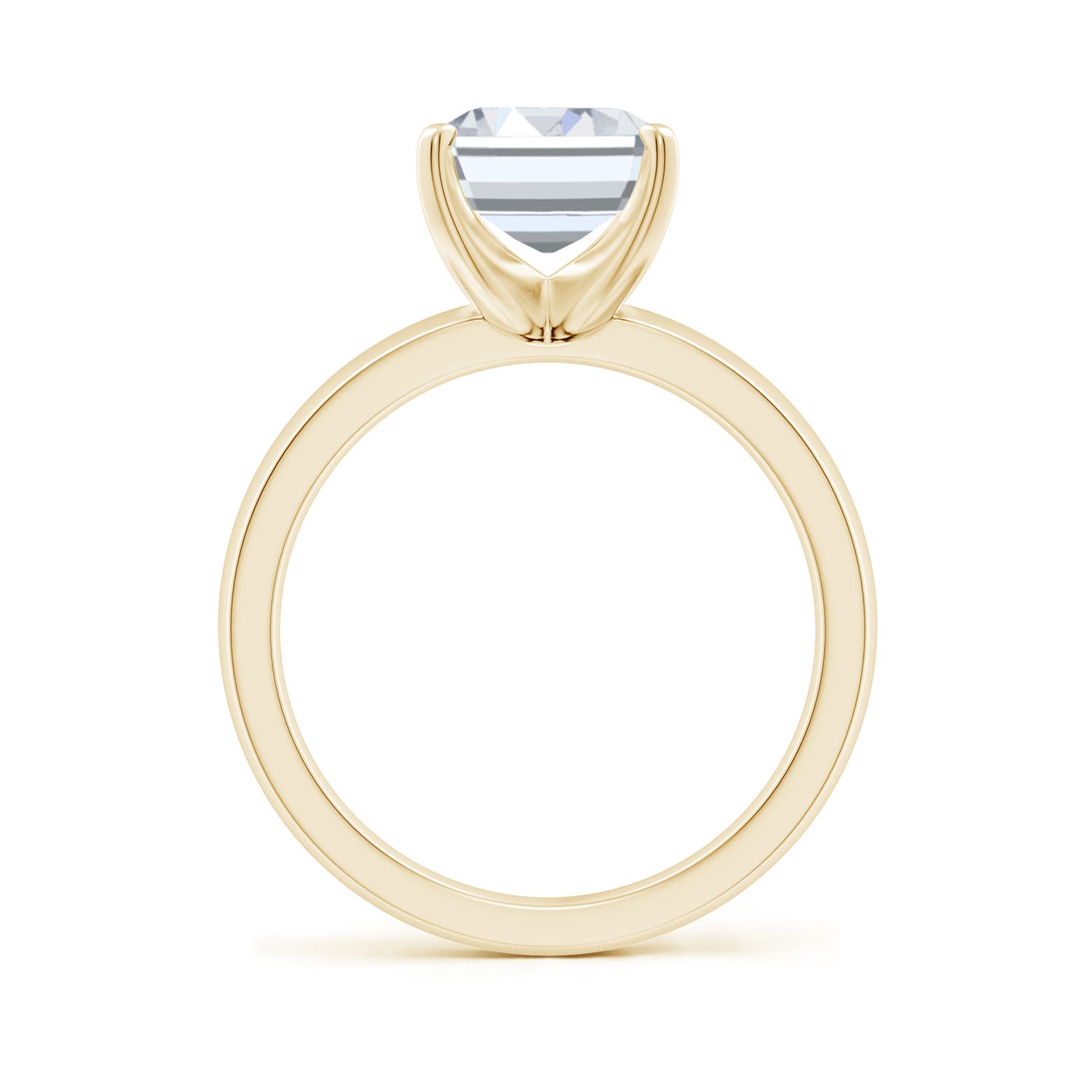 10x7mm FGVS Lab-Grown Prong-Set Emerald-Cut Diamond Solitaire Engagement Ring in 18K Yellow Gold