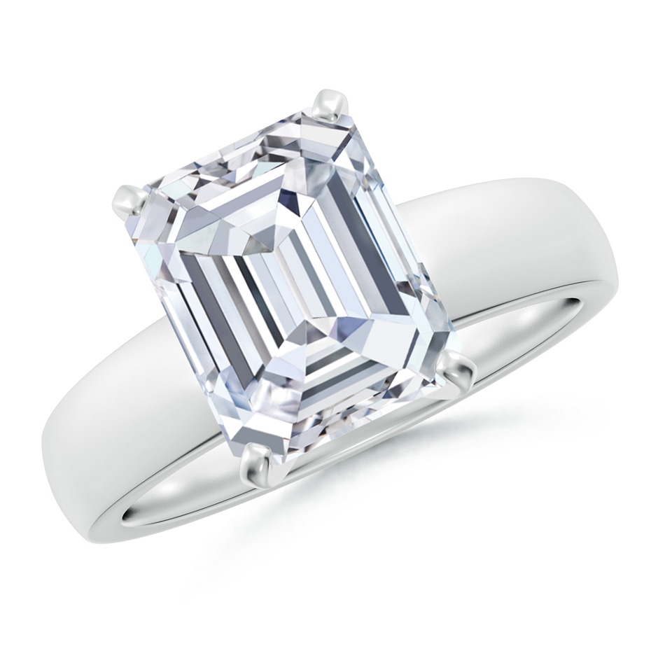 10x7mm FGVS Lab-Grown Prong-Set Emerald-Cut Diamond Solitaire Engagement Ring in White Gold 