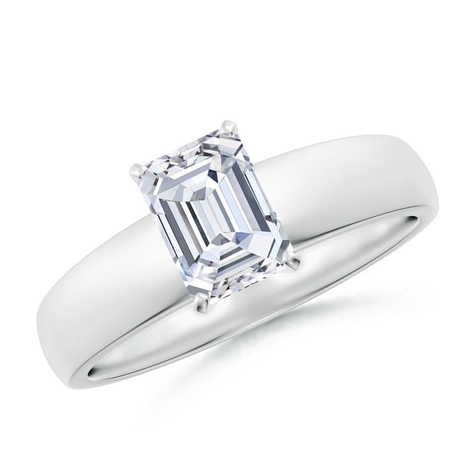 7x5mm FGVS Lab-Grown Prong-Set Emerald-Cut Diamond Solitaire Engagement Ring in P950 Platinum 