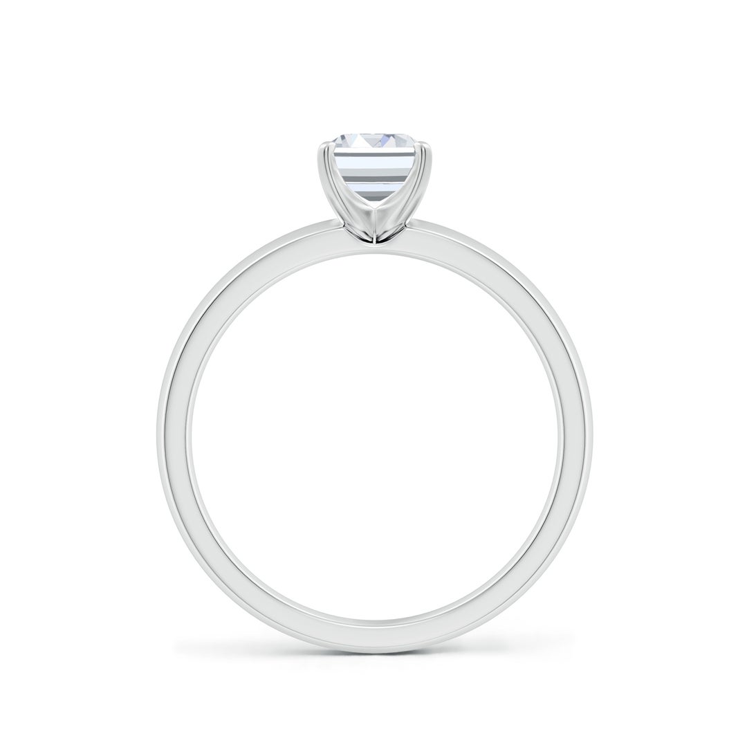 7x5mm FGVS Lab-Grown Prong-Set Emerald-Cut Diamond Solitaire Engagement Ring in P950 Platinum - side 3
