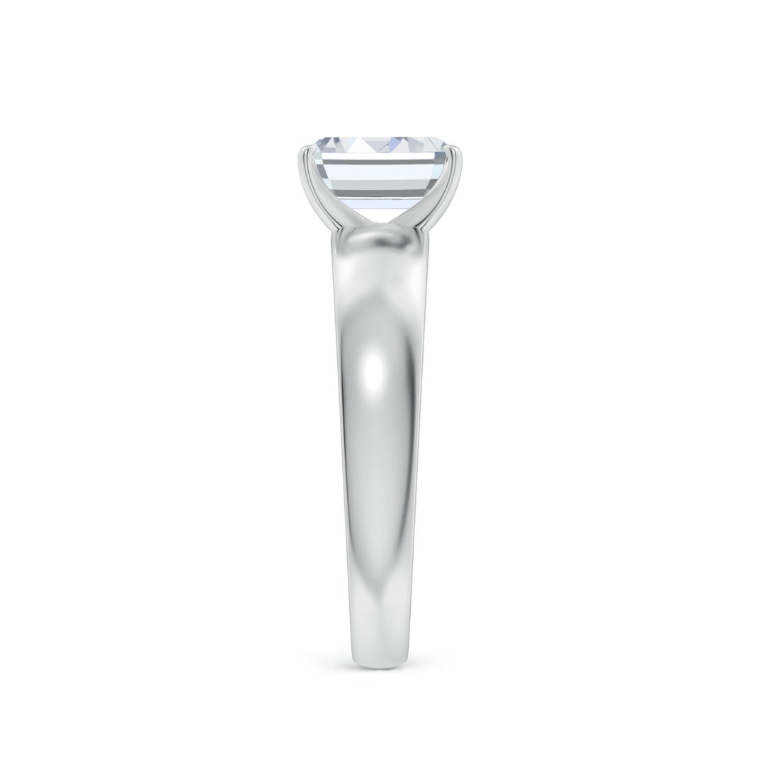 7x5mm FGVS Lab-Grown Prong-Set Emerald-Cut Diamond Solitaire Engagement Ring in P950 Platinum - side 4