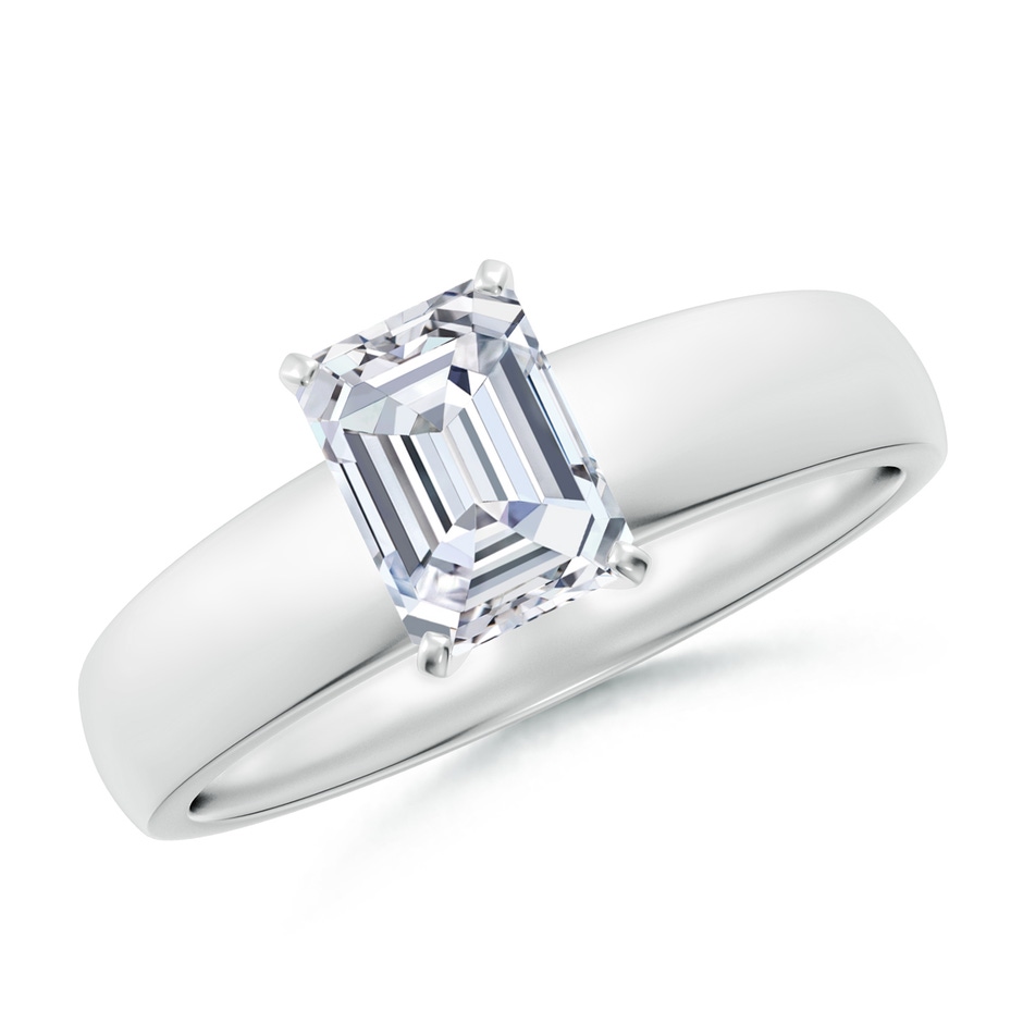 7x5mm FGVS Lab-Grown Prong-Set Emerald-Cut Diamond Solitaire Engagement Ring in White Gold 