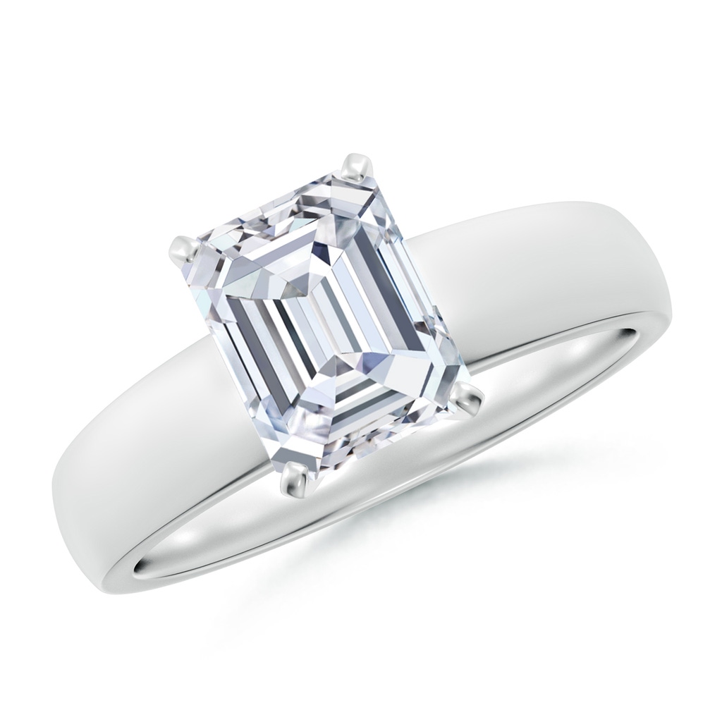 8x6mm FGVS Lab-Grown Prong-Set Emerald-Cut Diamond Solitaire Engagement Ring in White Gold