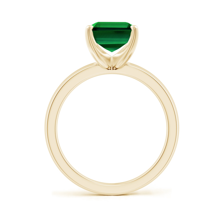 10x8mm Labgrown Lab-Grown Prong-Set Emerald-Cut Emerald Solitaire Engagement Ring in 18K Yellow Gold side 199