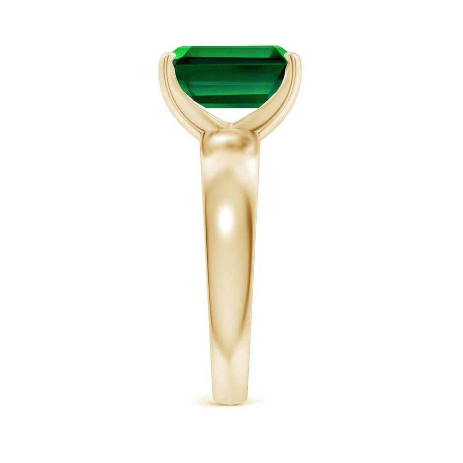 10x8mm Labgrown Lab-Grown Prong-Set Emerald-Cut Emerald Solitaire Engagement Ring in 18K Yellow Gold side 299