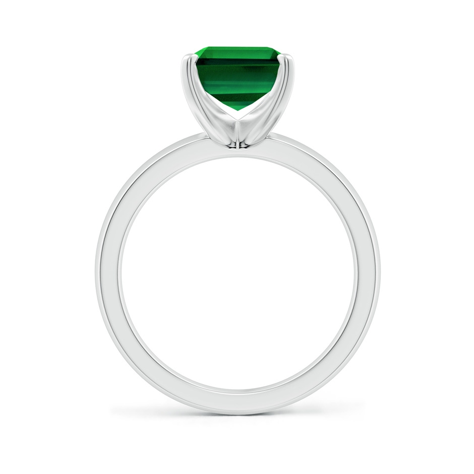 10x8mm Labgrown Lab-Grown Prong-Set Emerald-Cut Emerald Solitaire Engagement Ring in P950 Platinum side 199