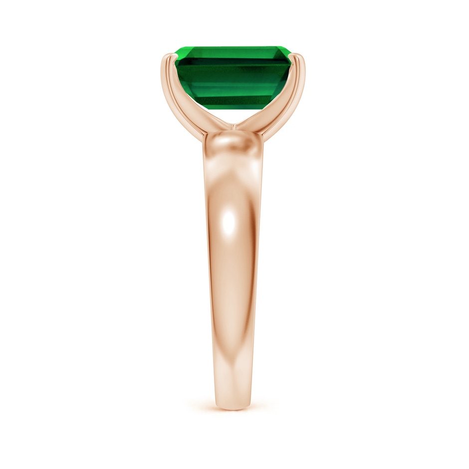 10x8mm Labgrown Lab-Grown Prong-Set Emerald-Cut Emerald Solitaire Engagement Ring in Rose Gold side 299