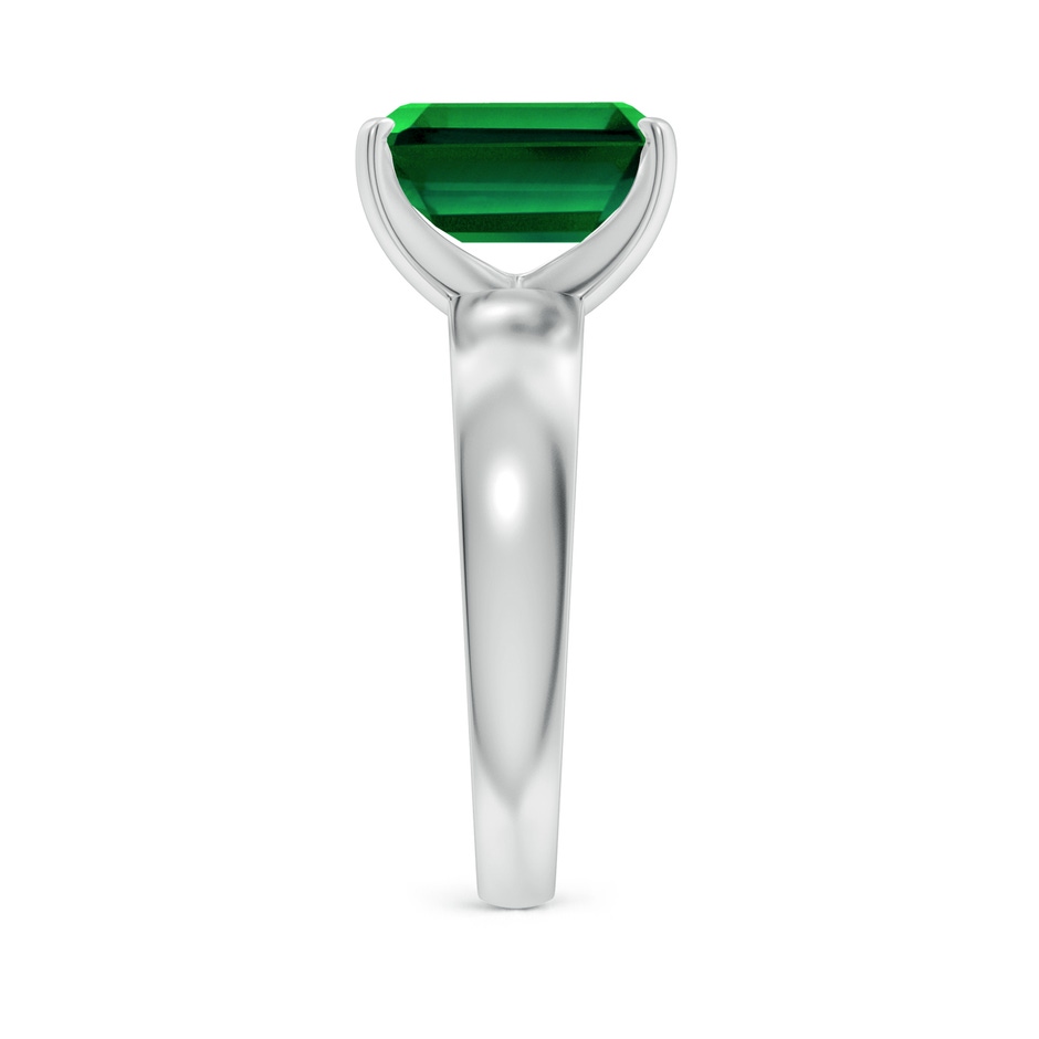 10x8mm Labgrown Lab-Grown Prong-Set Emerald-Cut Emerald Solitaire Engagement Ring in White Gold side 299