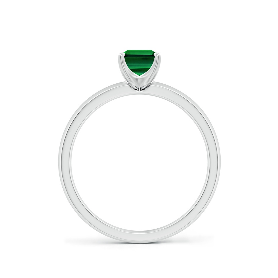 7x5mm Labgrown Lab-Grown Prong-Set Emerald-Cut Emerald Solitaire Engagement Ring in White Gold side 199