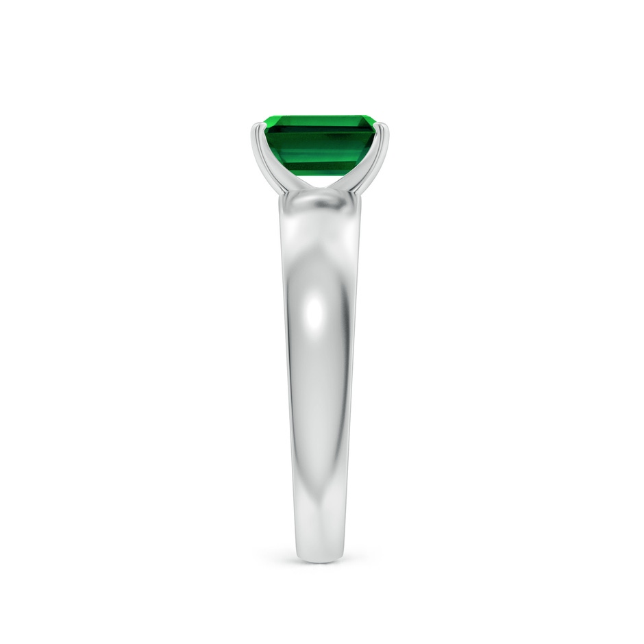 7x5mm Labgrown Lab-Grown Prong-Set Emerald-Cut Emerald Solitaire Engagement Ring in White Gold side 299