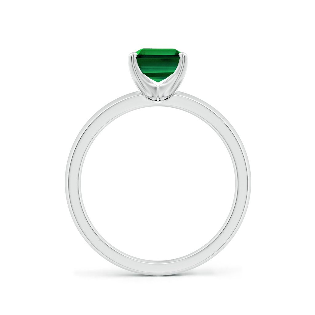 8x6mm Labgrown Lab-Grown Prong-Set Emerald-Cut Emerald Solitaire Engagement Ring in 18K White Gold - side 199