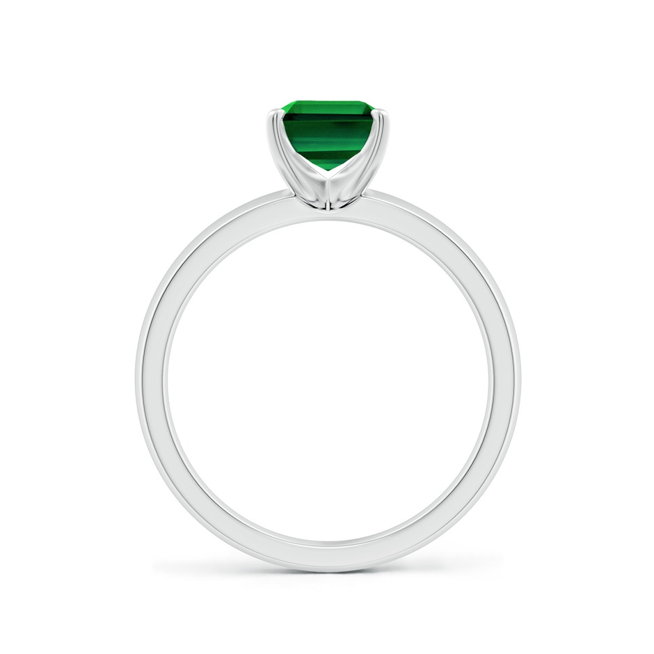 8x6mm Labgrown Lab-Grown Prong-Set Emerald-Cut Emerald Solitaire Engagement Ring in 18K White Gold side 199