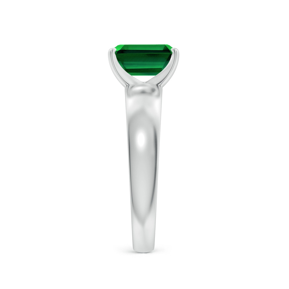 8x6mm Labgrown Lab-Grown Prong-Set Emerald-Cut Emerald Solitaire Engagement Ring in 18K White Gold side 299