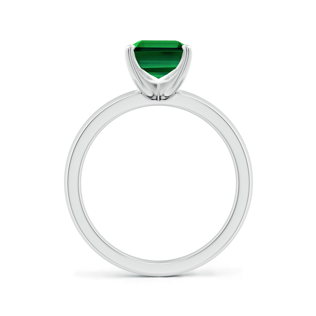 9x7mm Labgrown Lab-Grown Prong-Set Emerald-Cut Emerald Solitaire Engagement Ring in White Gold Side 199