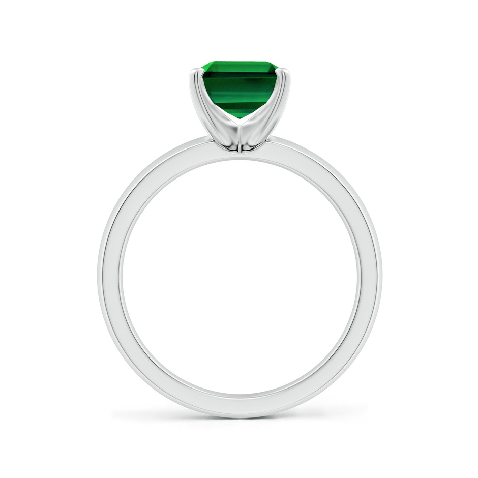 9x7mm Labgrown Lab-Grown Prong-Set Emerald-Cut Emerald Solitaire Engagement Ring in White Gold side 199