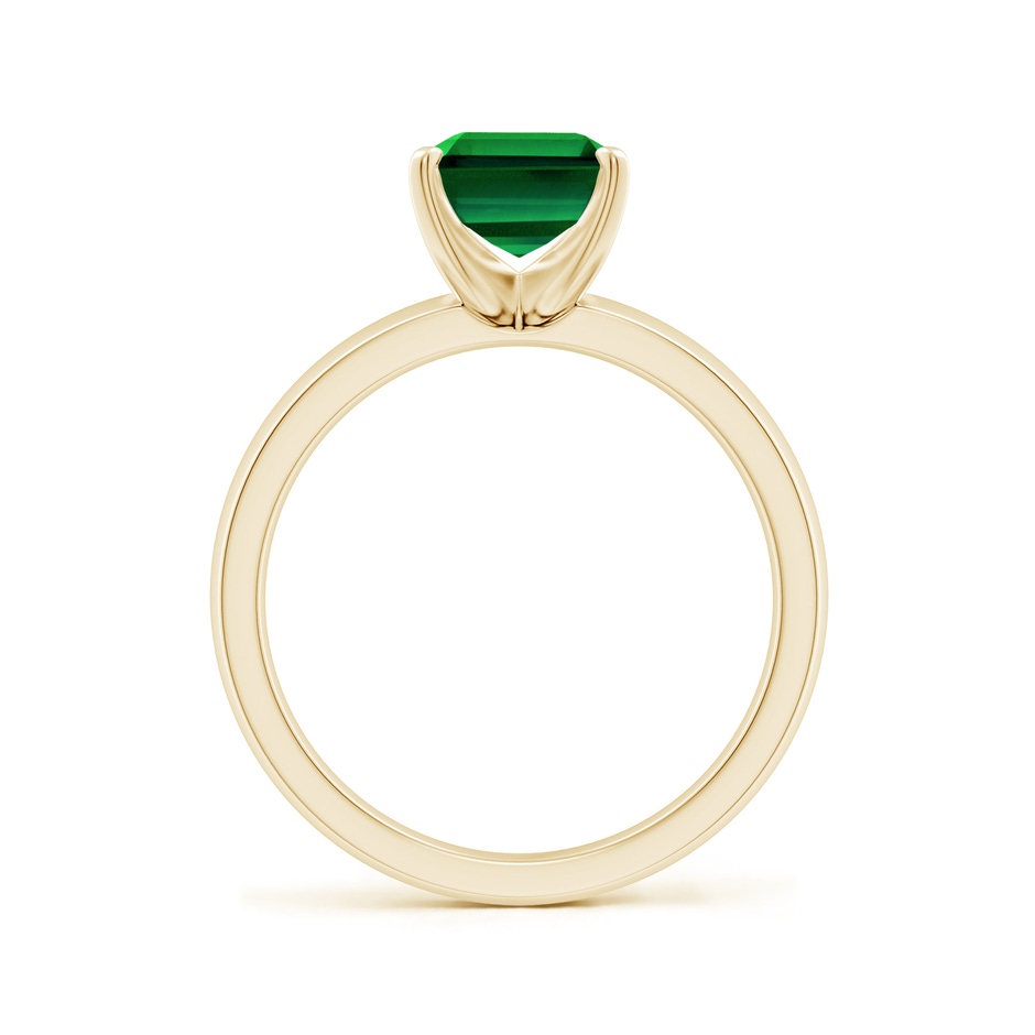 9x7mm Labgrown Lab-Grown Prong-Set Emerald-Cut Emerald Solitaire Engagement Ring in Yellow Gold side 199