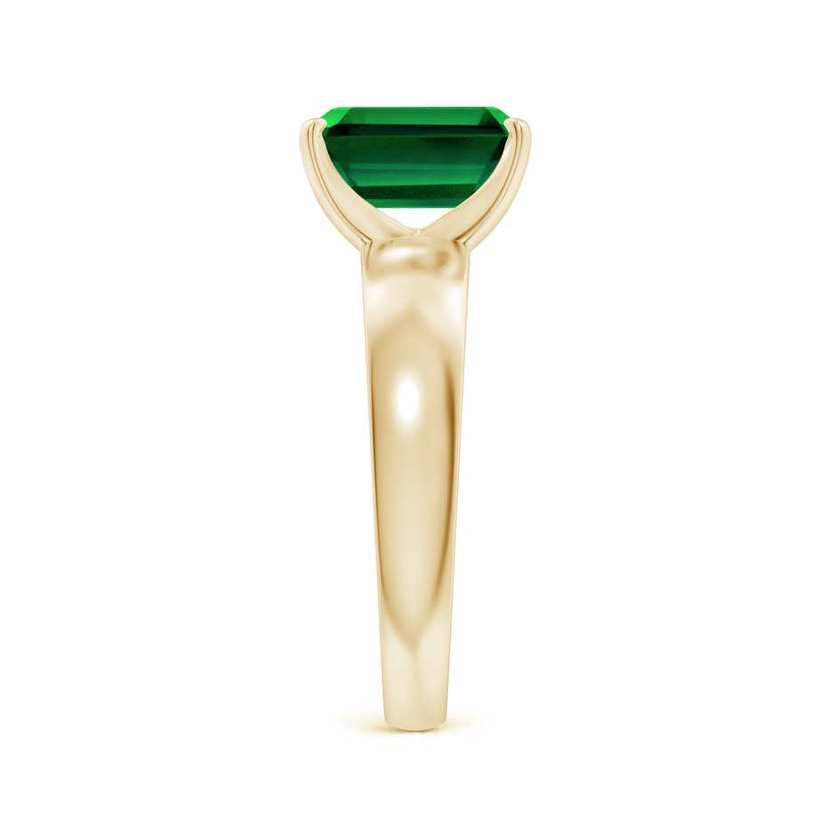 9x7mm Labgrown Lab-Grown Prong-Set Emerald-Cut Emerald Solitaire Engagement Ring in Yellow Gold side 299