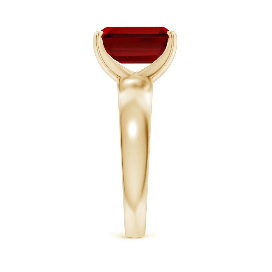 10x8mm Labgrown Lab-Grown Prong-Set Emerald-Cut Ruby Solitaire Engagement Ring in 18K Yellow Gold side 299