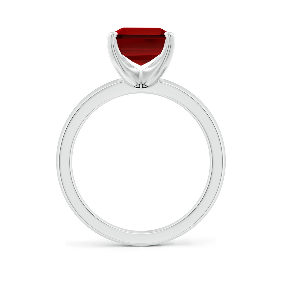 10x8mm Labgrown Lab-Grown Prong-Set Emerald-Cut Ruby Solitaire Engagement Ring in White Gold side 199