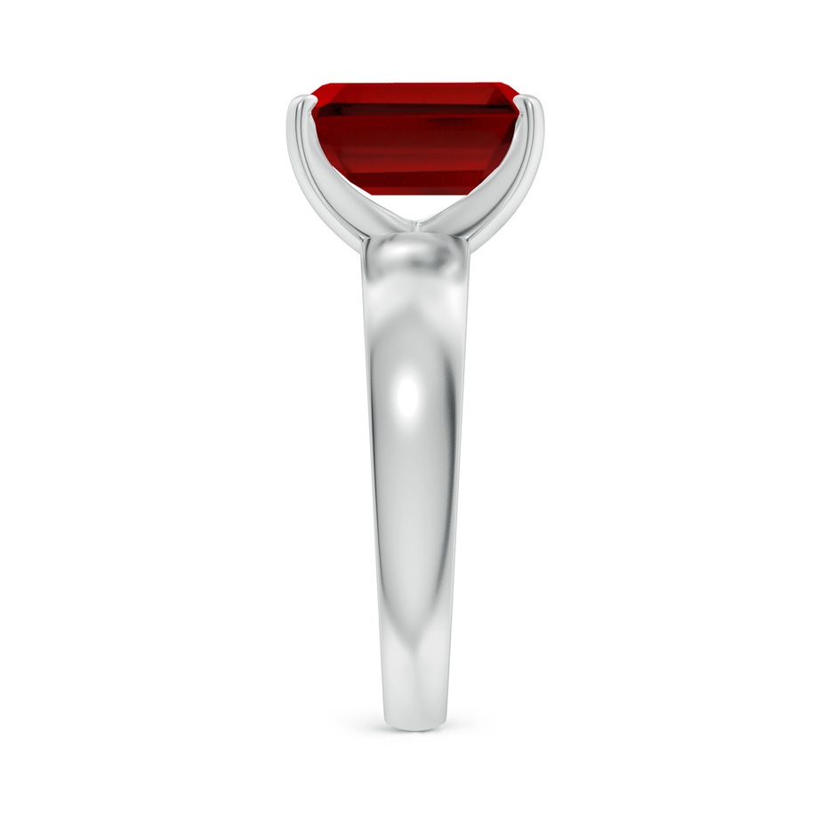 10x8mm Labgrown Lab-Grown Prong-Set Emerald-Cut Ruby Solitaire Engagement Ring in White Gold side 299