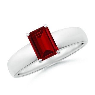 Emerald Cut Lab-Grown Lab Grown Ruby