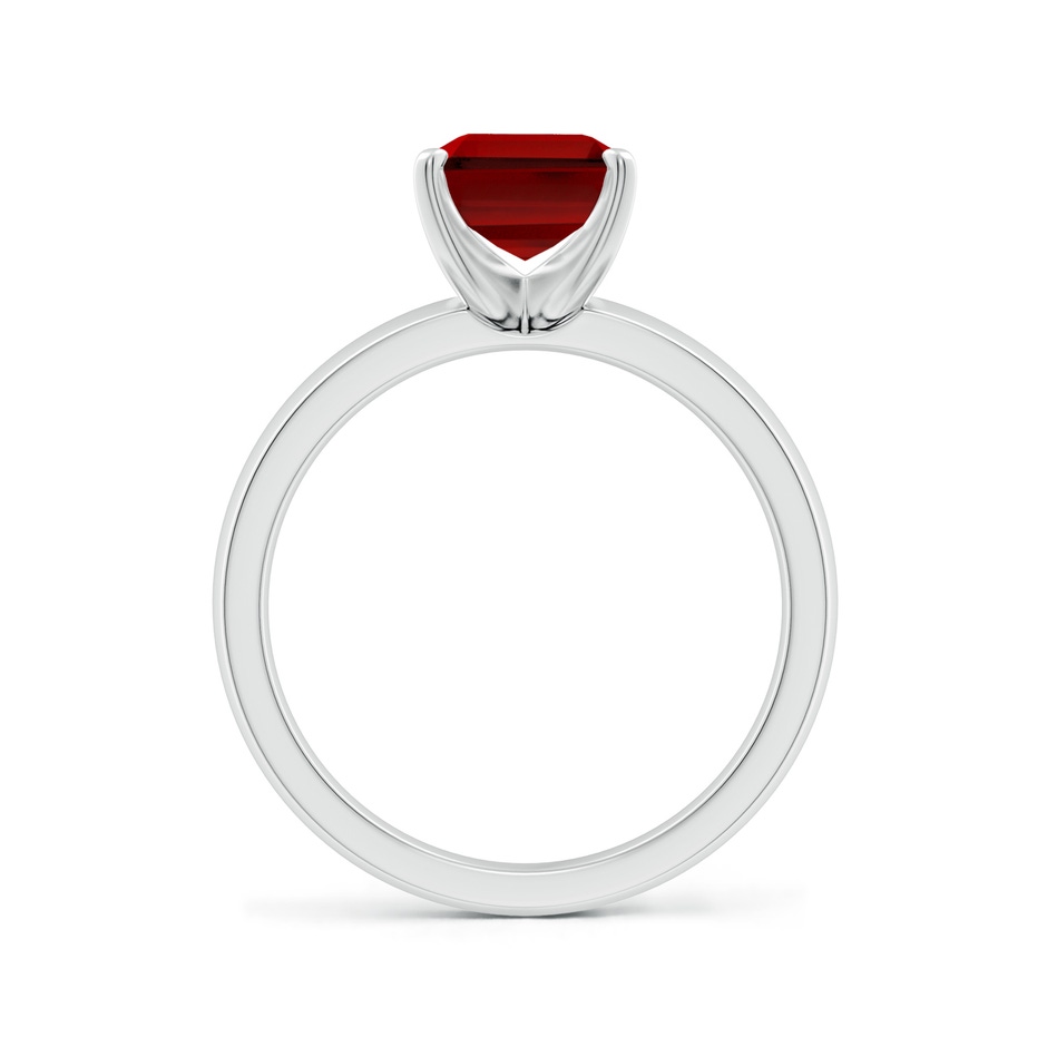 9x7mm Labgrown Lab-Grown Prong-Set Emerald-Cut Ruby Solitaire Engagement Ring in White Gold side 199