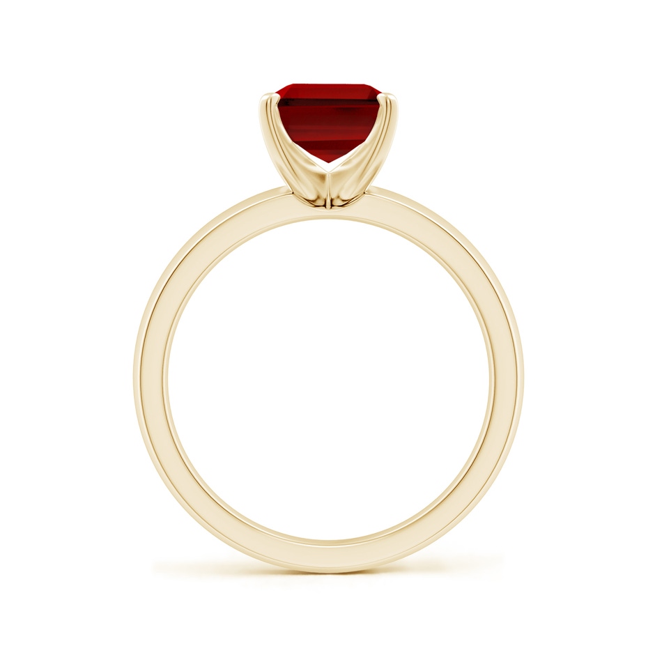 9x7mm Labgrown Lab-Grown Prong-Set Emerald-Cut Ruby Solitaire Engagement Ring in Yellow Gold side 199