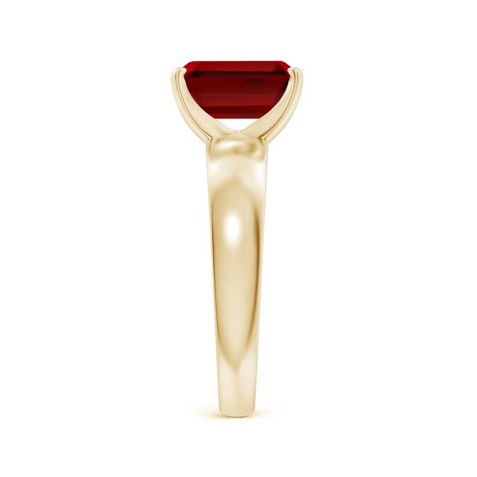 9x7mm Labgrown Lab-Grown Prong-Set Emerald-Cut Ruby Solitaire Engagement Ring in Yellow Gold side 299