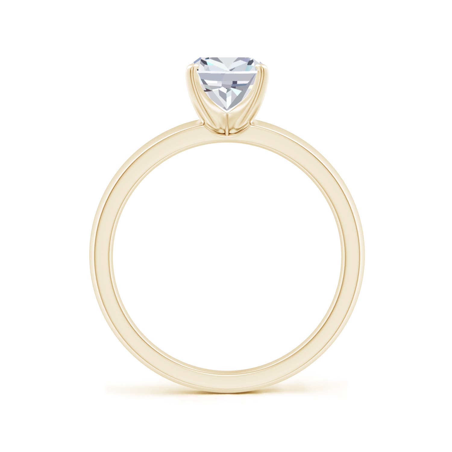 8x6mm FGVS Lab-Grown Prong-Set Cushion Rectangular Diamond Solitaire Engagement Ring in Yellow Gold - side 3