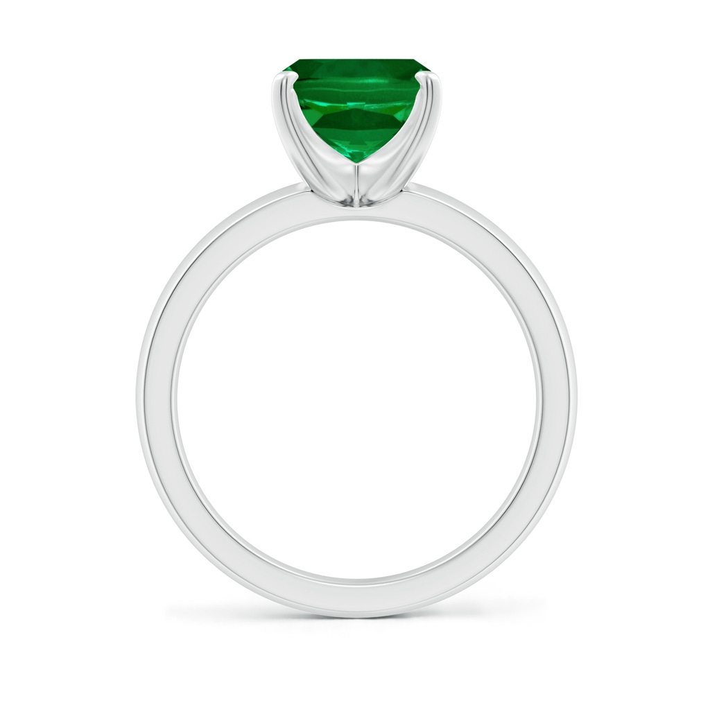 10x8mm Labgrown Lab-Grown Prong-Set Cushion Rectangular Emerald Solitaire Engagement Ring in White Gold - side 199