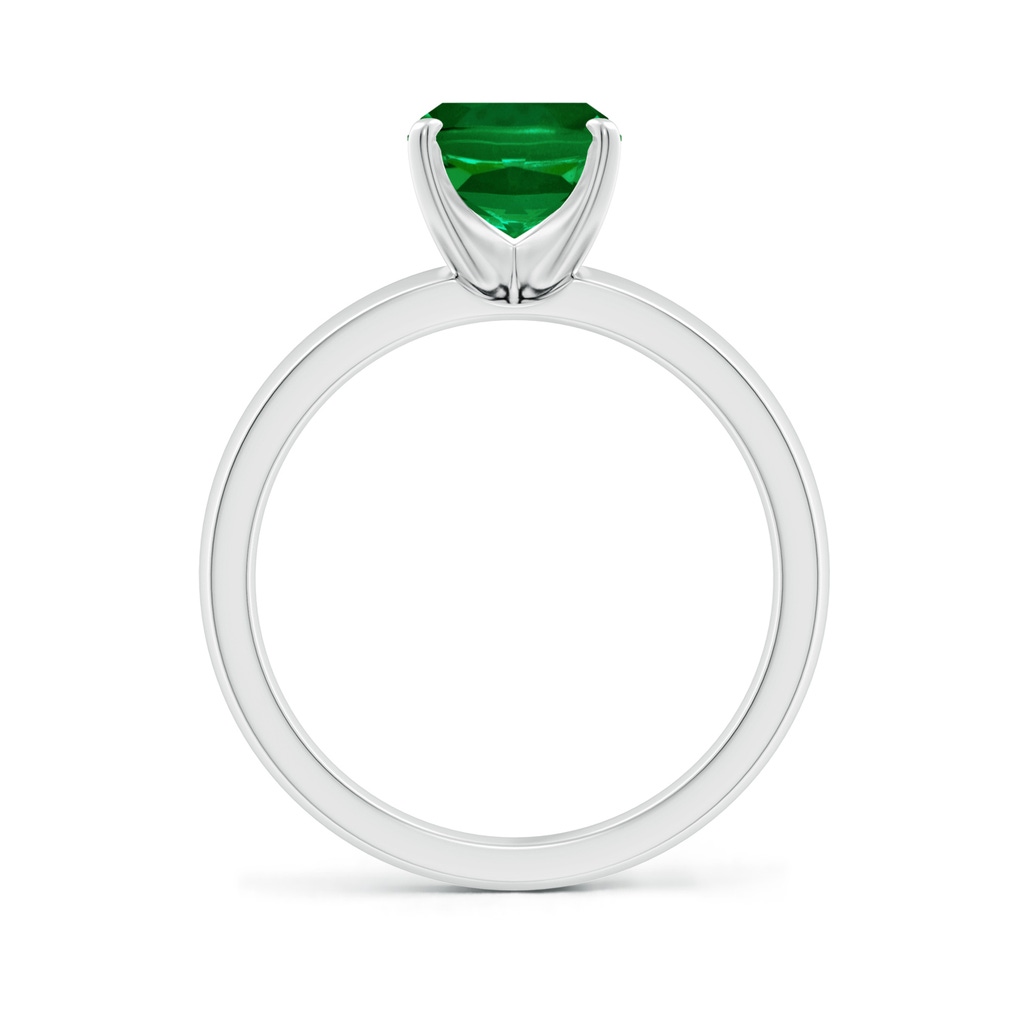 9x7mm Labgrown Lab-Grown Prong-Set Cushion Rectangular Emerald Solitaire Engagement Ring in White Gold Side 199
