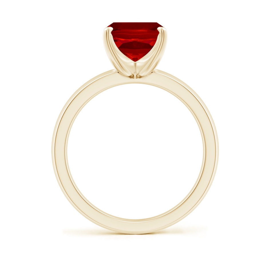 10x8mm Labgrown Lab-Grown Prong-Set Cushion Rectangular Ruby Solitaire Engagement Ring in Yellow Gold side 199