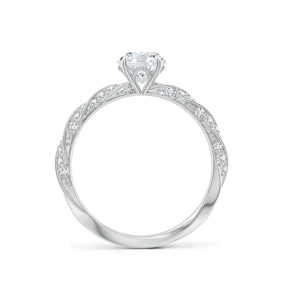 5.9mm FGVS Round Lab-Grown Diamond Twisted Rope Shank Engagement Ring in P950 Platinum side 199