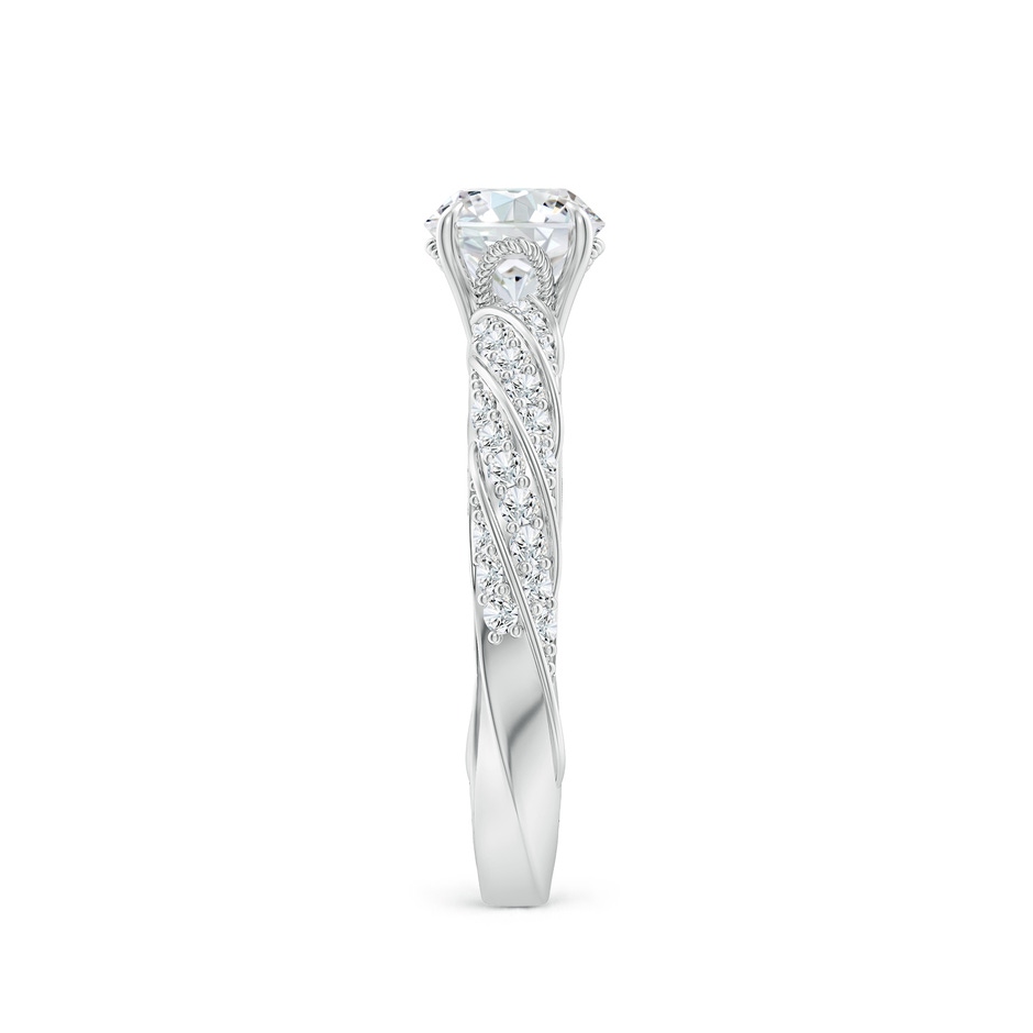 5.9mm FGVS Round Lab-Grown Diamond Twisted Rope Shank Engagement Ring in P950 Platinum side 299