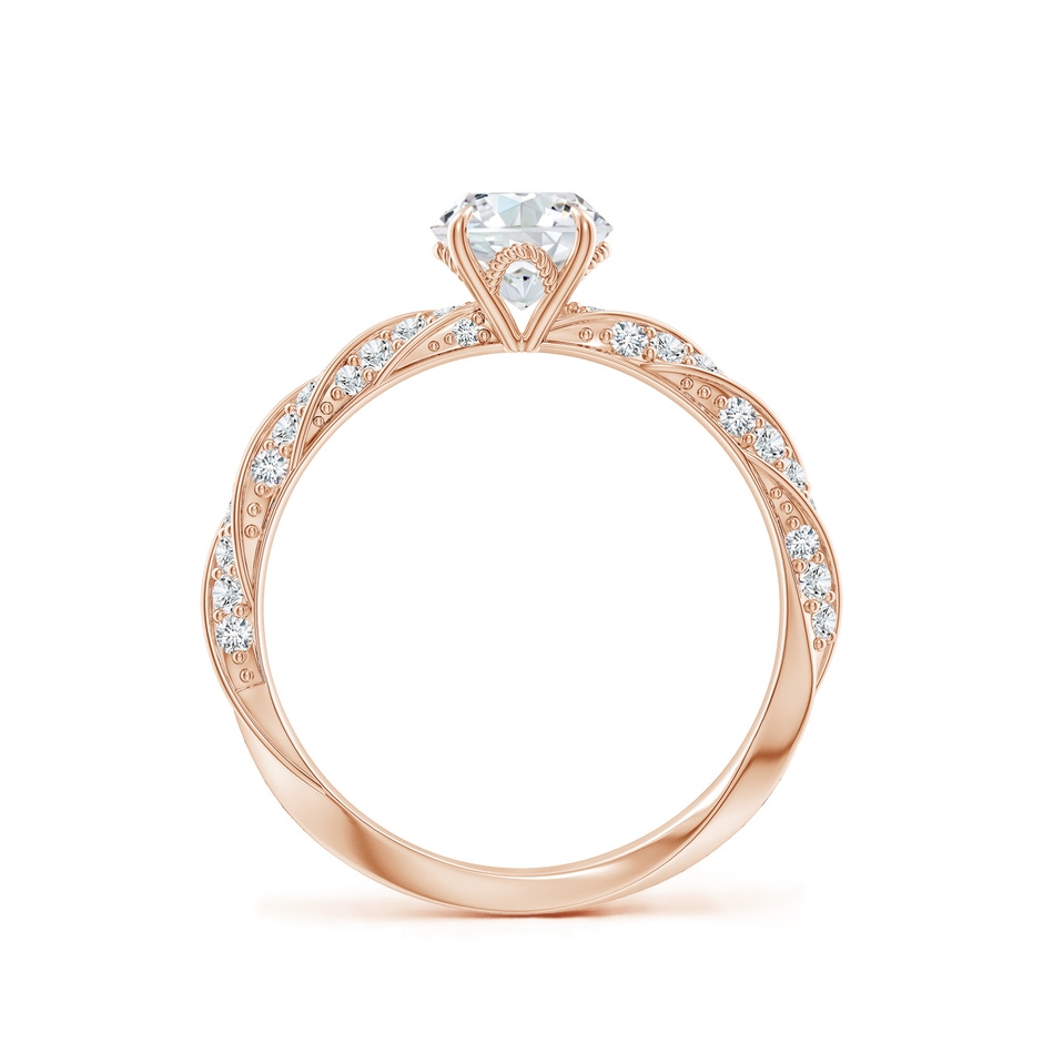 5.9mm FGVS Round Lab-Grown Diamond Twisted Rope Shank Engagement Ring in Rose Gold side 199